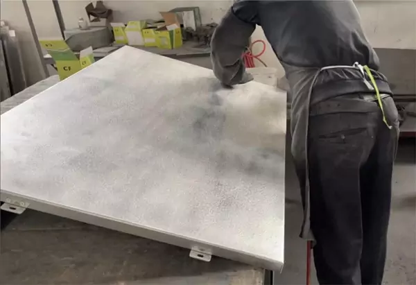 Aluminium plate being polished
