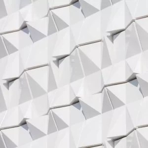 3D aluminum curtain with wihte PVDF