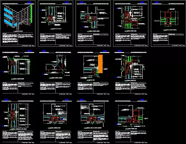 aluminum panel facade dwg detail wit h CAD format