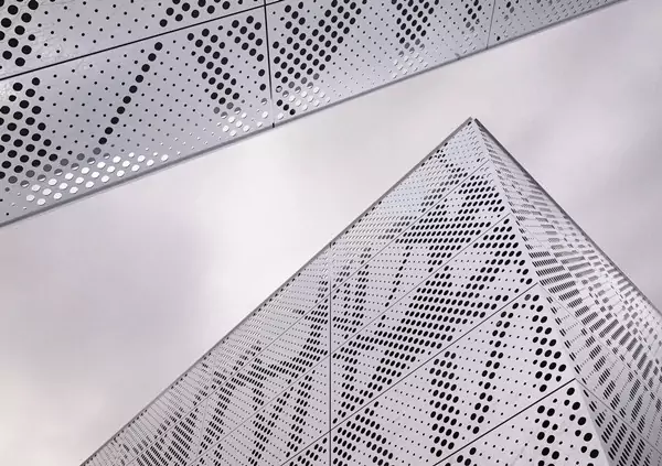 perforated metal facade panel 100% recyclable and can be reused indefinitely