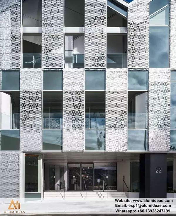 Aluminum perforated facade panel for apartment