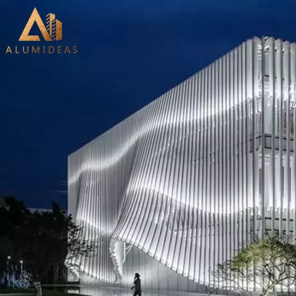 Aluminum Facade in Twilight from Alumideas