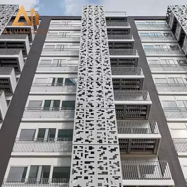 Aluminum Wall Cladding Facade in Apartment Building from Alumideas