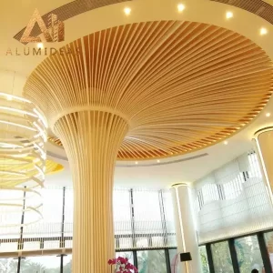 Aluminum column wrap and ceiling strip