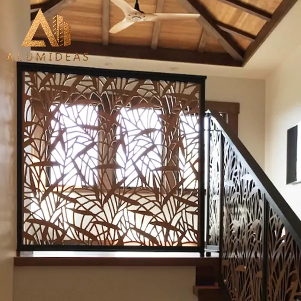 Perforated metal railing