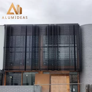 Aluminum perforated panel cladding project Front view