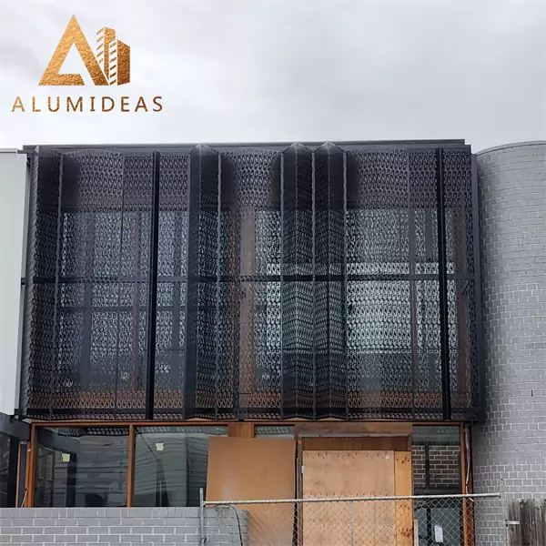 Aluminum perforated panel cladding project Front view