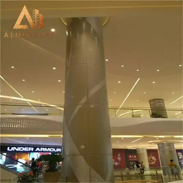 Architural hotel interior metal columns