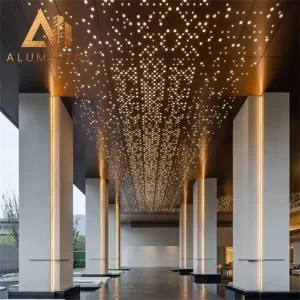 Exterior aluminum ceiling panels