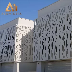 Exterior aluminum panels facade