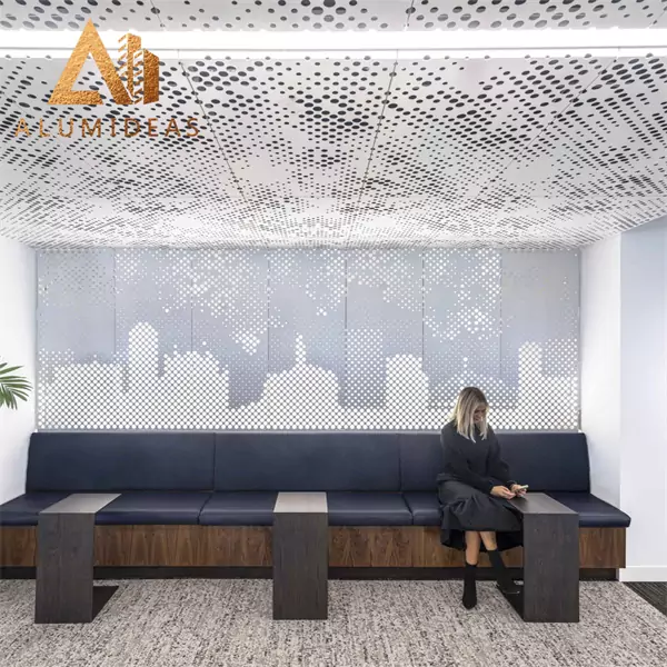 Perforated metal ceiling panels