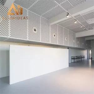 Metal ceiling perforated