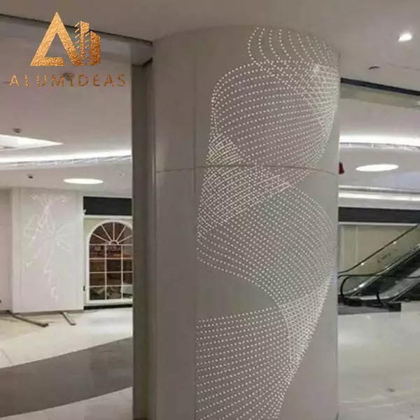 Aluminum laser cut decorative indoor column cladding