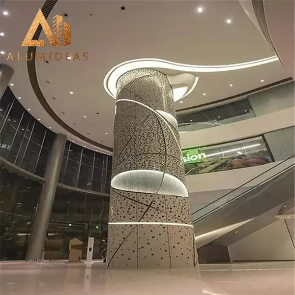 Aluminum laser cut decorative metal columns panels