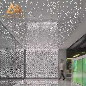 Aluminum perforated ceiling for office
