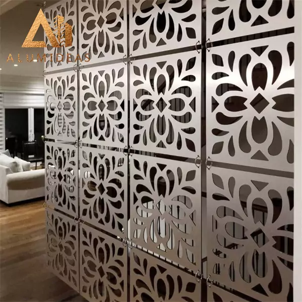 Aluminum perforated decorative metal panels