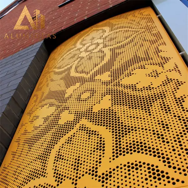 Decorative perforated aluminum flower panel