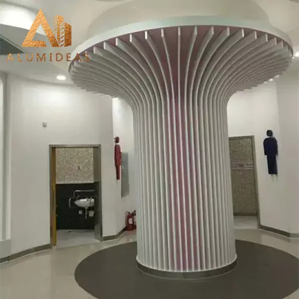 Interior powder coated decorative metal columns panels