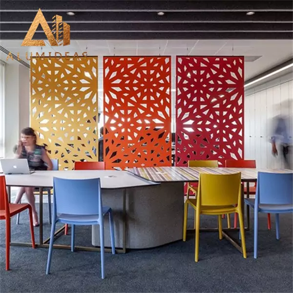 Laser cut aluminum panels for office