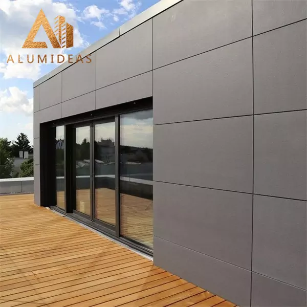 Revestimiento de estilo moderno de material compuesto de aluminio para exteriores.