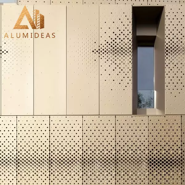 Perforated outdoor facade panel