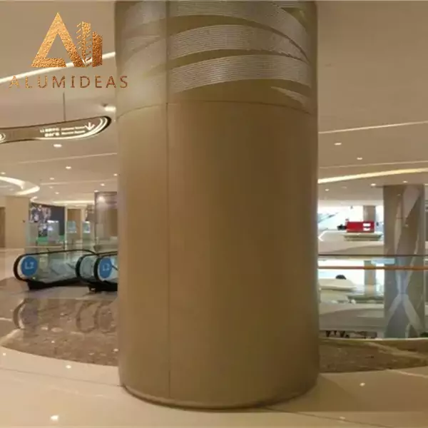 decorative metal columns cover up panels for hotel