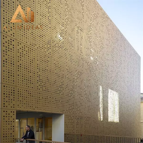 perforated aluminium panels facade