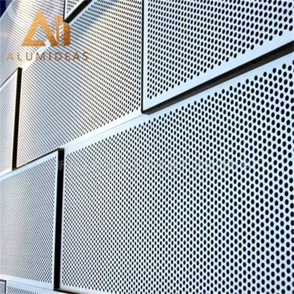 Aluminum perforated facade for railway stations