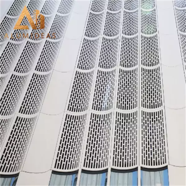 Modern aluminium perforated cladding panels