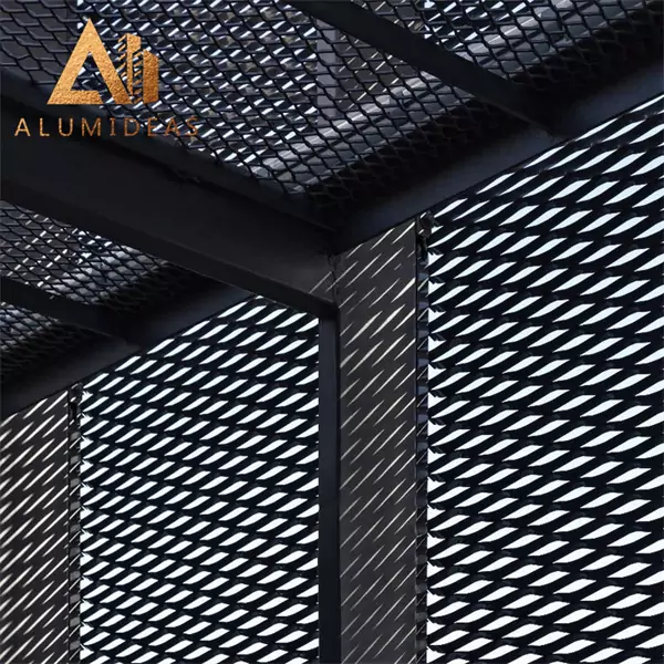 Aluminum mesh panel fence