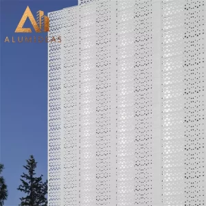 perforated metal screen panels for building wall cover