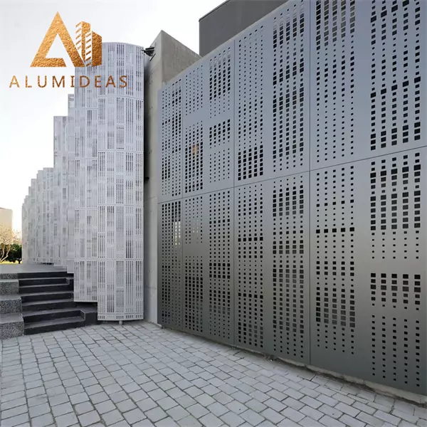 Painel sólido de alumínio perfurado para construção de hotéis com paredes de cortina