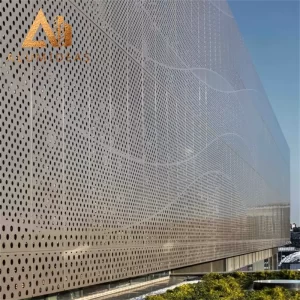 Paneles de pared exteriores de aluminio con fachada perforada