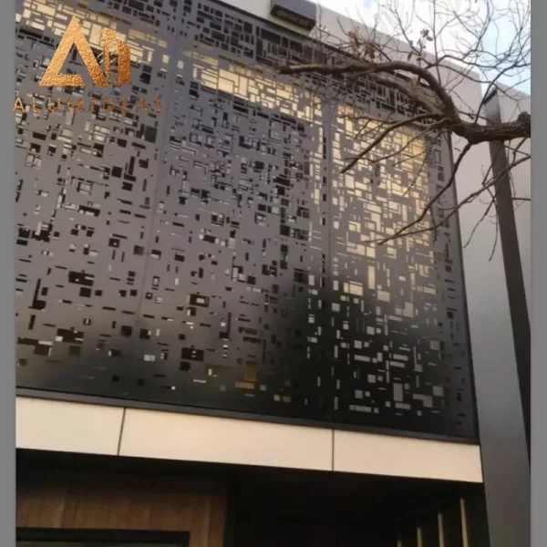 2 mm Decorative square holes design aluminium cladding metal exterior sheet
