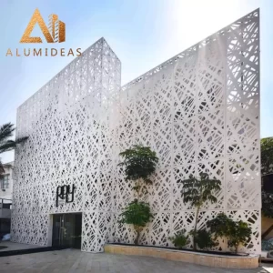 Aluminium carved panel facade
