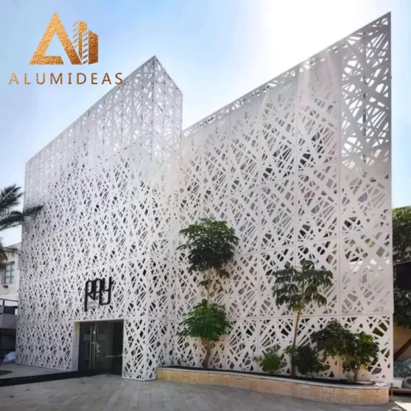 Aluminium carved panel facade