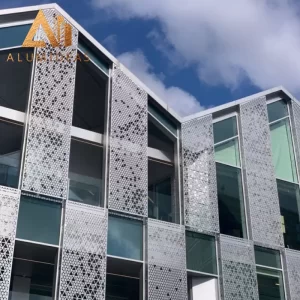 Aluminum facade panel triangle pattern