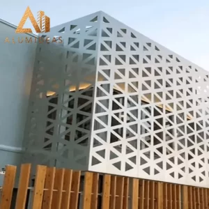 Laser cut aluminum perforated decorative metal