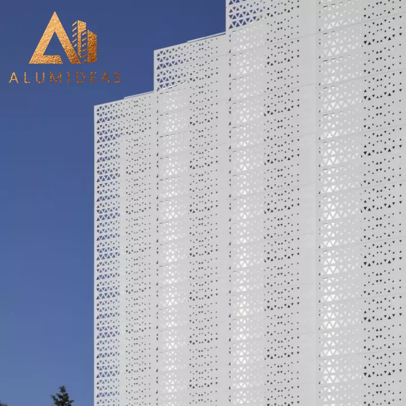 Triangle laser cut pattern aluminum panel