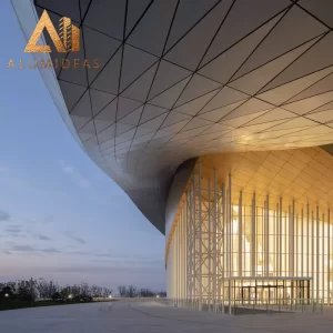 Aluminium building facade cladding