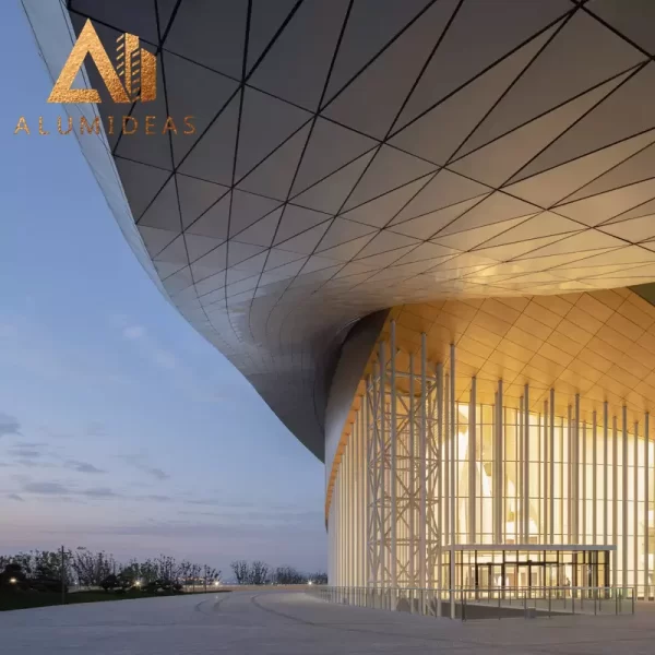 Aluminium building facade cladding