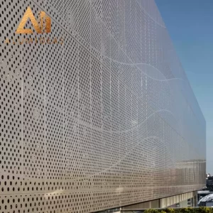 Aluminum perforated panel facade