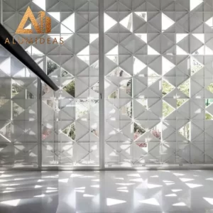 Aluminum triangle solid panel facade