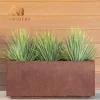 Rust look corten steel cube planter